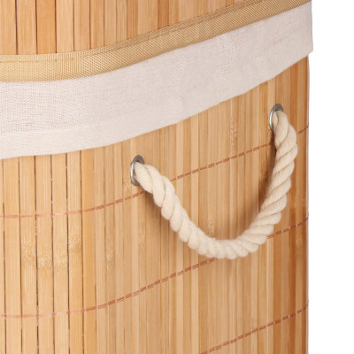 Kôš na bielizeň dvojdielny 100l SPRINGOS LUMORA bambus prírodný