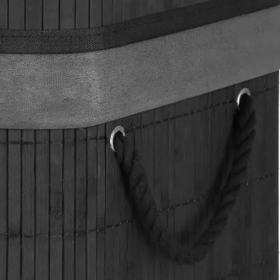 Kôš na bielizeň dvojdielny 100l SPRINGOS LUMORA bambus čierny