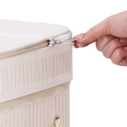 Kôš na bielizeň dvojdielny 100l SPRINGOS LUMORA bambus biely