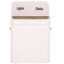 Kôš na bielizeň dvojdielny 100l SPRINGOS LUMORA bambus biely