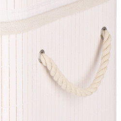 Kôš na bielizeň dvojdielny 100l SPRINGOS LUMORA bambus biely