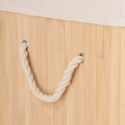 Kôš na bielizeň trojdielny 150l SPRINGOS ZANARI bambus prírodný