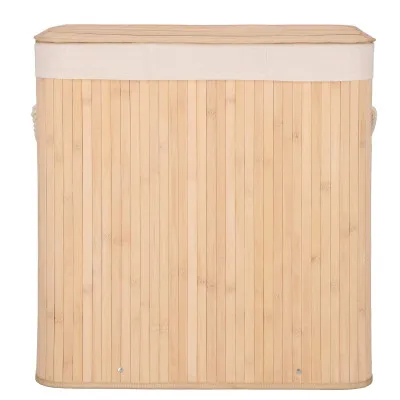 Kôš na bielizeň trojdielny 150l SPRINGOS ZANARI bambus prírodný