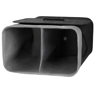 Kôš na bielizeň dvojdielny 100l SPRINGOS NUVIRA bambus čierny