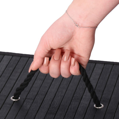 Kôš na bielizeň dvojdielny 100l SPRINGOS NUVIRA bambus čierny