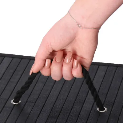 Kôš na bielizeň dvojdielny 100l SPRINGOS NUVIRA bambus čierny