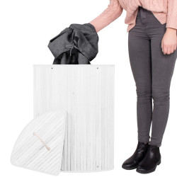 Kôš na bielizeň rohový 60l SPRINGOS MIREVA bambus biely