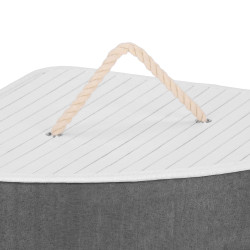 Kôš na bielizeň rohový 60l SPRINGOS MIREVA bambus biely