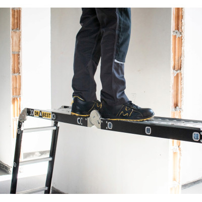 Multifunkčný rebrík 4x3 priečky + podlaha DRABEST DU4x3 STEEL 125 kg