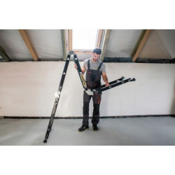 Multifunkčný rebrík 4x3 priečky + podlaha DRABEST DU4x3 STEEL 125 kg