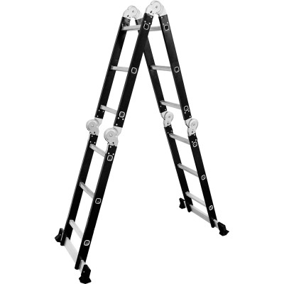 Multifunkčný rebrík 4x3 priečky + podlaha DRABEST DU4x3 STEEL 125 kg