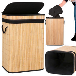 Kôš na bielizeň 72l SPRINGOS SOLANI bambus prírodný