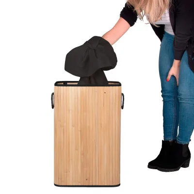 Kôš na bielizeň 72l SPRINGOS SOLANI bambus prírodný