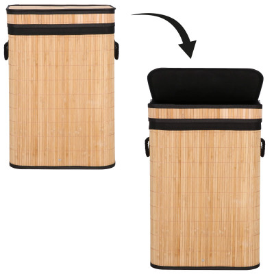 Kôš na bielizeň 72l SPRINGOS SOLANI bambus prírodný