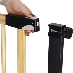 Bezpečnostná zábrana 75-89 cm SPRINGOS BABYLOCK hnedá/čierna