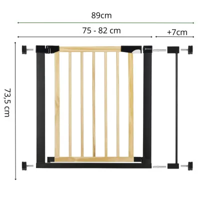 Bezpečnostná zábrana 75-89 cm SPRINGOS BABYLOCK hnedá/čierna