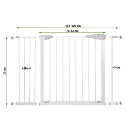 Bezpečnostná zábrana 75-120 cm SPRINGOS BABYLOCK biela