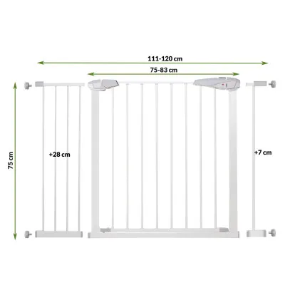 Bezpečnostná zábrana 75-120 cm SPRINGOS BABYLOCK biela