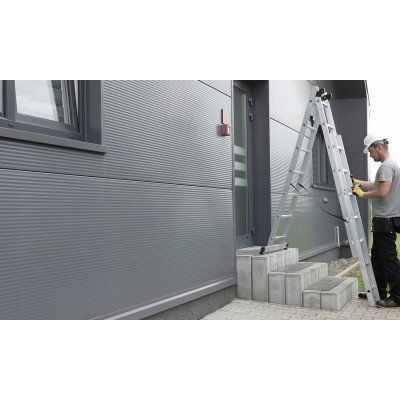 Hliníkový rebrík 3x9 priečok trojdielny DRABEST DW3-9 PRO