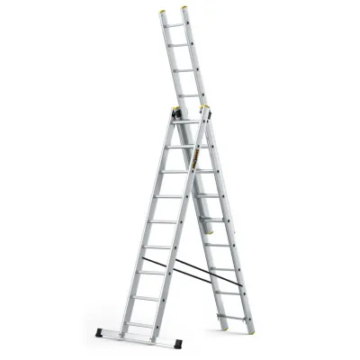 Hliníkový rebrík 3x9 priečok trojdielny DRABEST DW3-9 PRO