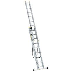 Hliníkový rebrík 3x9 priečok trojdielny DRABEST DW3-9 PRO