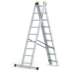 Hliníkový rebrík 3x9 priečok trojdielny DRABEST DW3-9 PRO