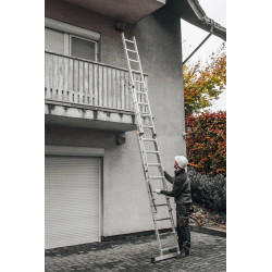 Hliníkový rebrík 3x9 priečok trojdielny DRABEST DW3-9 PRO