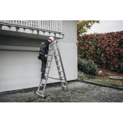 Hliníkový rebrík 3x9 priečok trojdielny DRABEST DW3-9 PRO