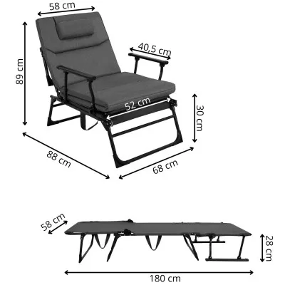 Záhradné kreslo SPRINGOS VERANO šedé
