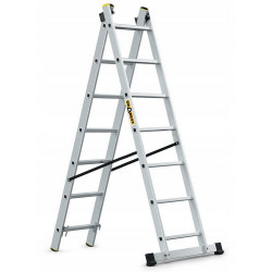 Hliníkový rebrík 2x7 priečok dvojdielny DRABEST DW2-7 PRO