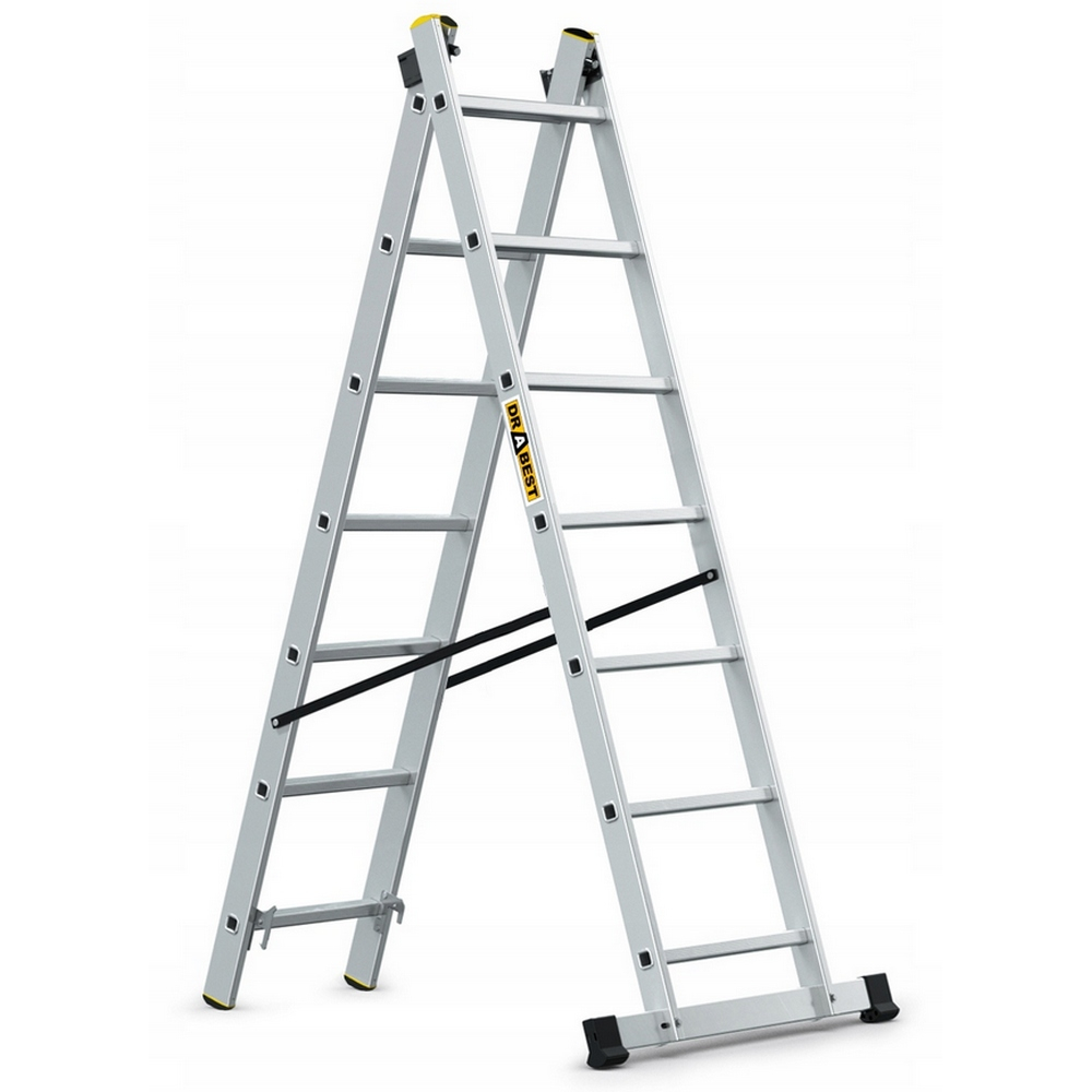 Hliníkový rebrík 2x7 priečok dvojdielny DRABEST DW2-7 PRO