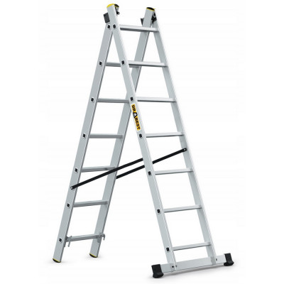 Hliníkový rebrík 2x7 priečok dvojdielny DRABEST DW2-7 PRO