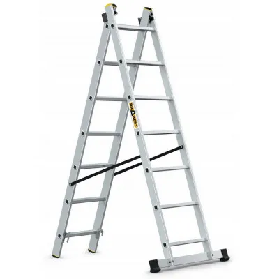Hliníkový rebrík 2x7 priečok dvojdielny DRABEST DW2-7 PRO