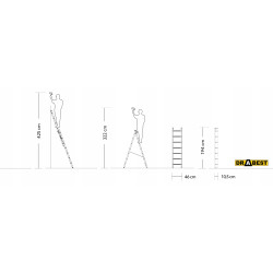 Hliníkový rebrík 2x7 priečok dvojdielny DRABEST DW2-7 PRO