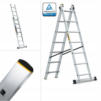 Hliníkový rebrík 2x7 priečok dvojdielny DRABEST DW2-7 PRO