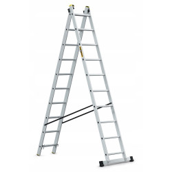 Hliníkový rebrík 2x10 priečok dvojdielny DRABEST DW2-10 PRO