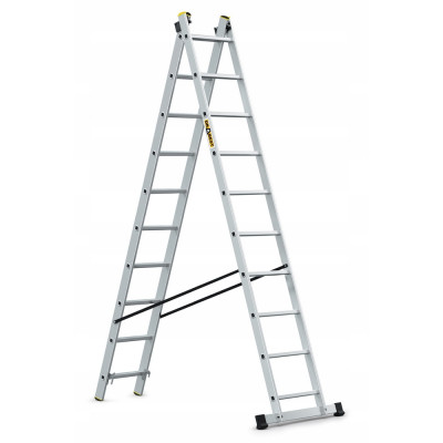 Hliníkový rebrík 2x10 priečok dvojdielny DRABEST DW2-10 PRO