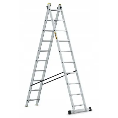 Hliníkový rebrík 2x10 priečok dvojdielny DRABEST DW2-10 PRO