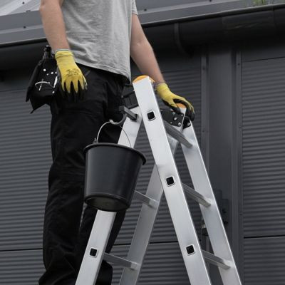 Hliníkový rebrík 2x10 priečok dvojdielny DRABEST DW2-10 PRO