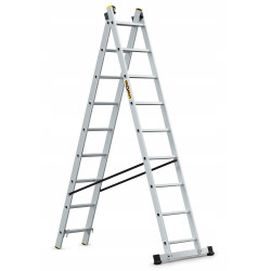 Hliníkový rebrík 2x9 priečok dvojdielny DRABEST DW2-9 PRO