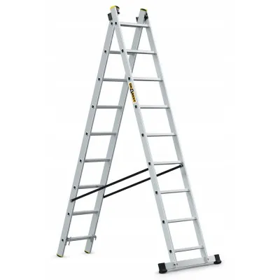 Hliníkový rebrík 2x9 priečok dvojdielny DRABEST DW2-9 PRO