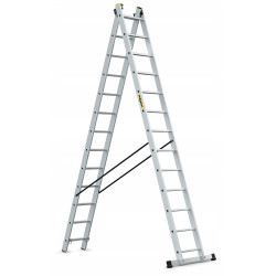 Hliníkový rebrík 2x13 priečok dvojdielny DRABEST DW2-13 PRO