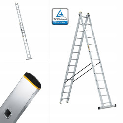 Hliníkový rebrík 2x13 priečok dvojdielny DRABEST DW2-13 PRO