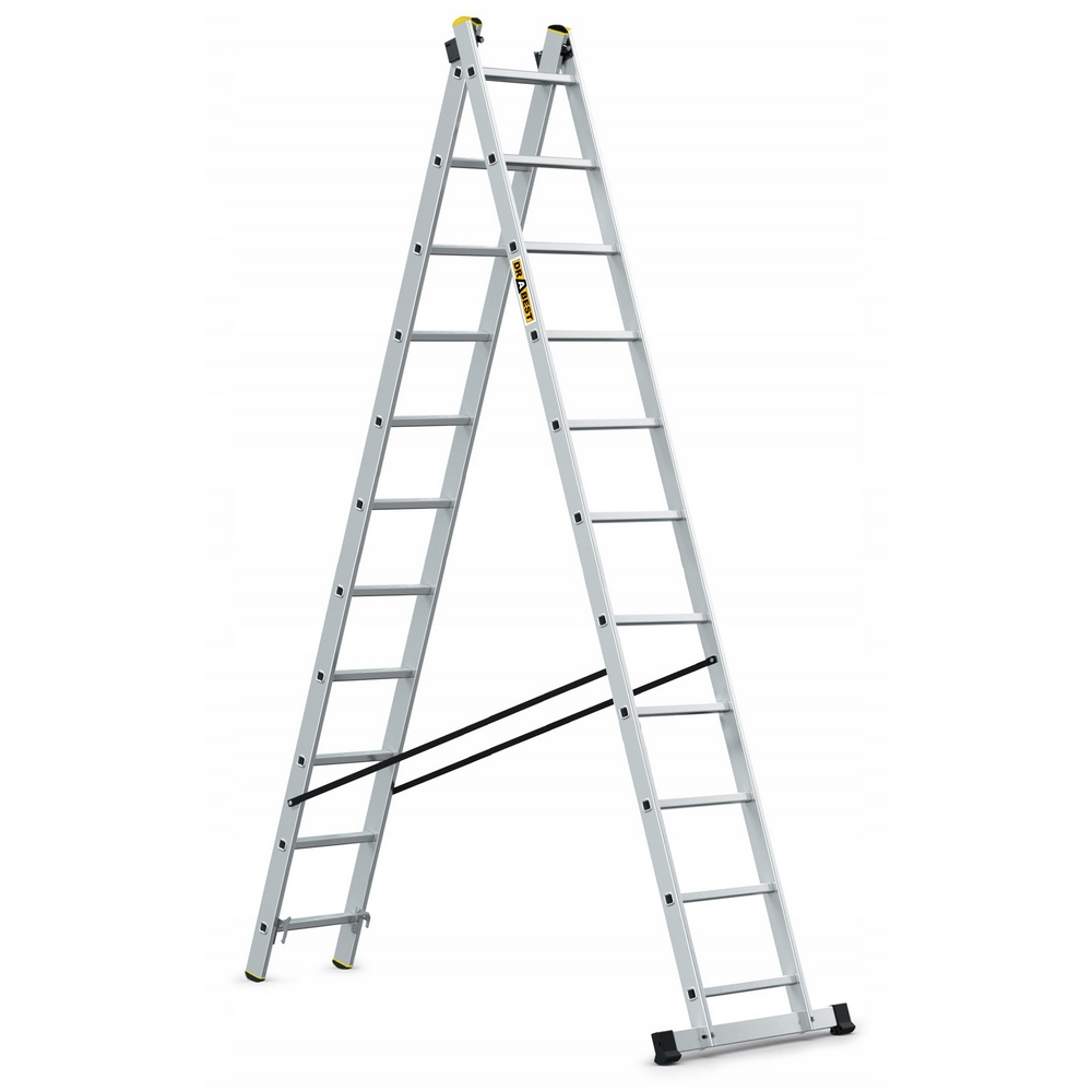 Hliníkový rebrík 2x11 priečok dvojdielny DRABEST DW2-11 PRO
