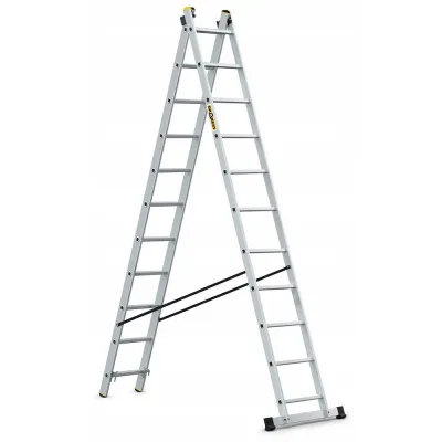 Hliníkový rebrík 2x11 priečok dvojdielny DRABEST DW2-11 PRO