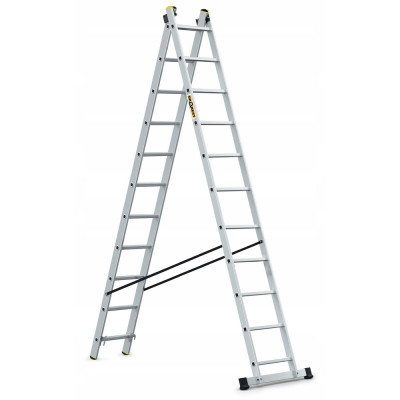 Hliníkový rebrík 2x11 priečok dvojdielny DRABEST DW2-11 PRO