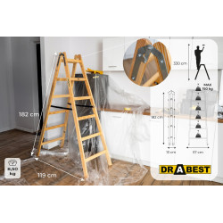 Drevené maliarske štafle 2x6 stupňov obojstranné DRABEST DREW 2x6 PRO