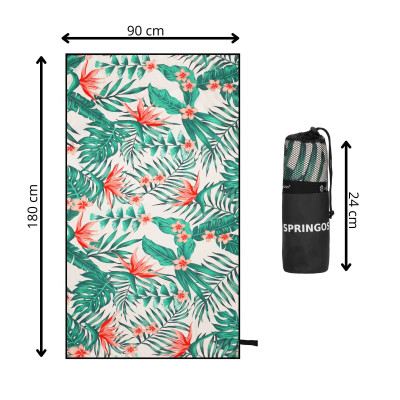 Rýchloschnúci uterák 180x90 cm SPRINGOS MENORCA kvety