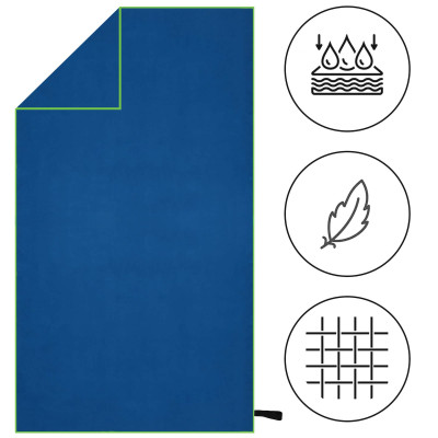 Rýchloschnúci uterák 180x90 cm SPRINGOS MENORCA tmavo modrý