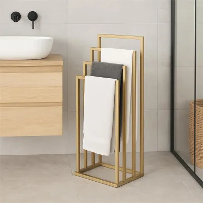 Držiak na uteráky SPRINGOS SOMA 4 zlatý